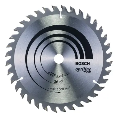 BOSCH Pilový kotouč Optiline Wood 184 x 16 x 2,6 mm, 36 2608640818 Dostupné varianty: Pilový kot