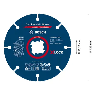 Kotouč řezný Bosch Carbide Multi Wheel X-LOCK 115×1 mm Dostupné varianty: Víceúčelový řezný koto