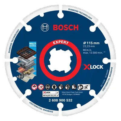 Diamantový řezný kotouč Bosch EXPERT Diamond Metal Wheel X-lock 115 mm