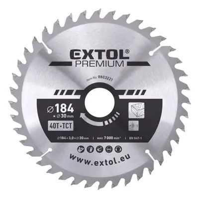 EXTOL PREMIUM pilový kotouč s SK plátky, 184x2,2x30mm, 50T, šířka SK plátků 3,2mm Dostupné varia