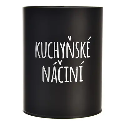 Kulatá plechová dóza KUCHYŇSKÉ NÁČINÍ Black