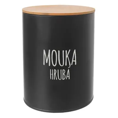 Kulatá plechová dóza HRUBÁ MOUKA Black