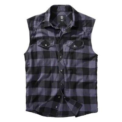 Brandit Košile Checkshirt Sleeveless černá | šedá