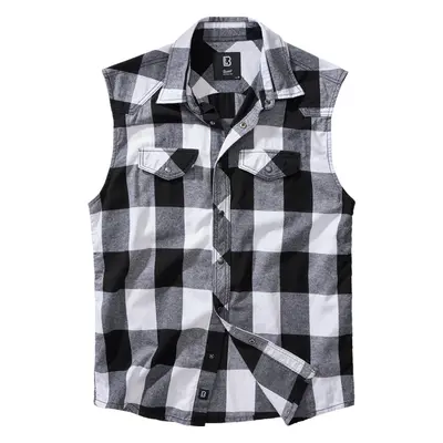 Brandit Košile Checkshirt Sleeveless bílá | černá