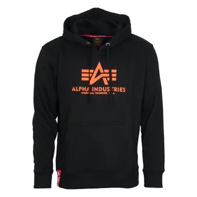 Alpha Industries Mikina Basic Hoody černá | neon orange