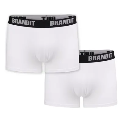 Brandit Boxerky Boxershorts Logo [sada 2 ks] bílé + bílé