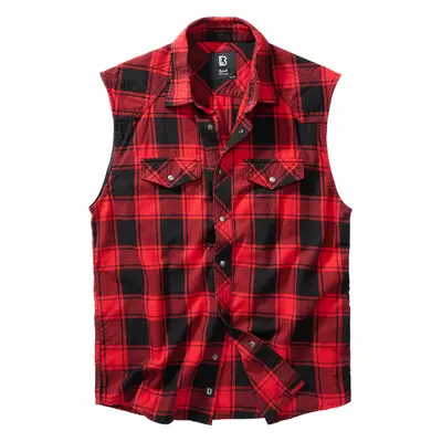 Brandit Košile Checkshirt Sleeveless červená | černá