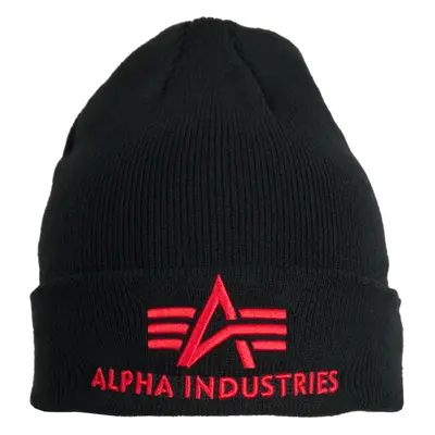 Alpha Industries Čepice 3D Beanie černá | červená