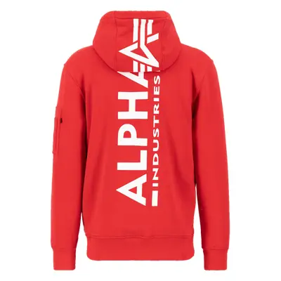 Alpha Industries Mikina Back Print Hoody speed red