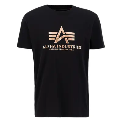 Alpha Industries Tričko Basic T-Shirt black | yellow gold