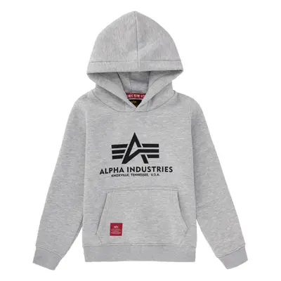 Alpha Industries Mikina dětská Basic Hoody Kids/Teens šedá melírovaná