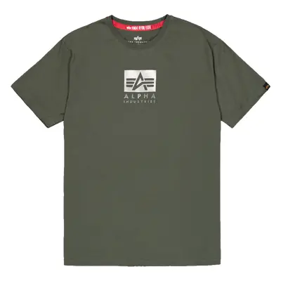 Alpha Industries Tričko Satin Logo T olivová tmavá