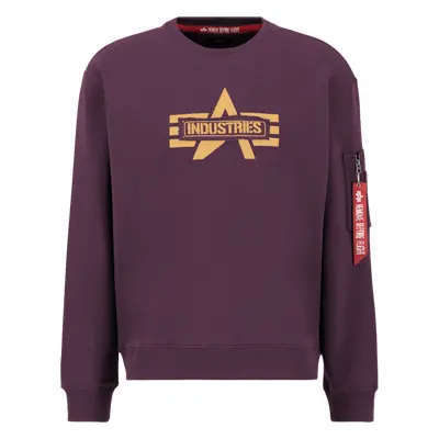 Alpha Industries Svetr Logo Edge Crew Neck švestkový