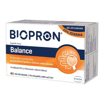 Biopron Balance probiotika a prebiotika pro každodenní péči o střevní mikrobiotu + kapslí