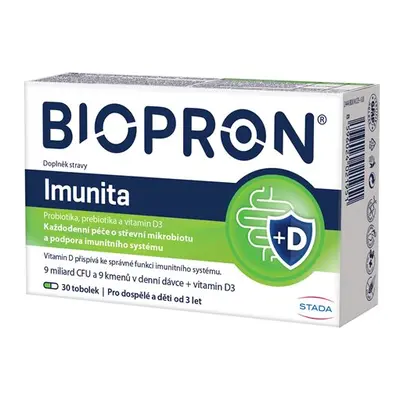 Biopron Imunita probiotika, prebiotika + vitamin D pro každodenní podporu imunity kapslí