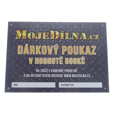 MDtools Dárkový poukaz MojeDílna.cz v hodnotě 500 Kč Varianta: Online. platba předem