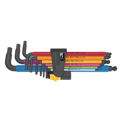 Wera 022640 Zástrčné klíče 950/9 Hex-Plus Multicolour Imperial 2, palcové, BlackLaser (Sad