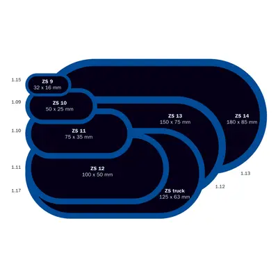 Záplata ZS na opravu duší, oválná, různé velikosti - Ferdus Varianta: ZS truck na opravu duší 12