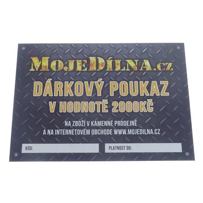 MDtools Dárkový poukaz MojeDílna.cz v hodnotě 2000 Kč Varianta: Online. platba předem