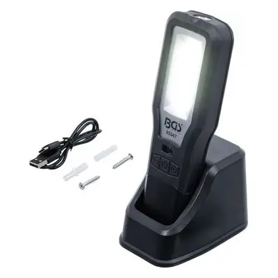 BGS Technic BGS 85347 Aku pracovní COB LED lampa, sklopná, s nabíjecí stanicí (2,0 Ah)