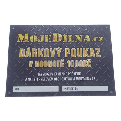 MDtools Dárkový poukaz MojeDílna.cz v hodnotě 1000 Kč Varianta: Online. platba předem