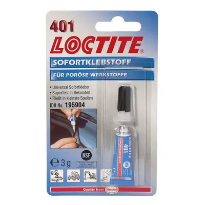 Vteřinové lepidlo, extra silné, pro opravy karoserií, 3 g - Loctite 401