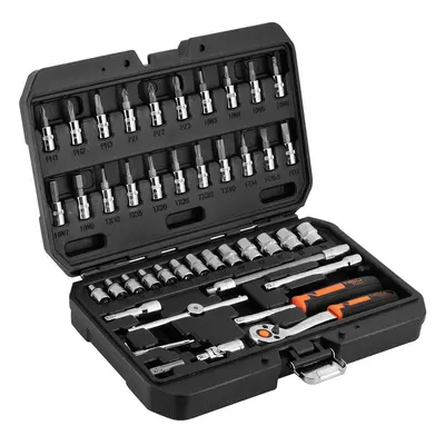 Gola sada 1/4", ráčna 90 zubů, 46ks - NEO tools 10-004