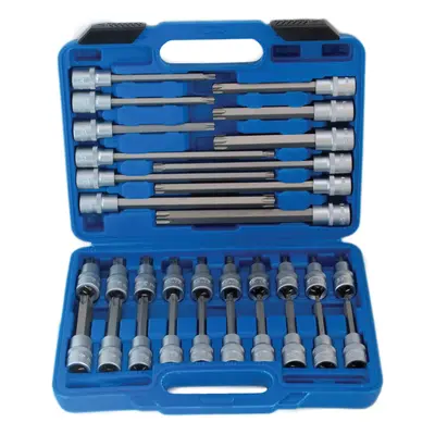 Zástrčné hlavice TORX 1/2", standardní, prodloužené a extra dlouhé, T20-T70, 32 ks - SATRA