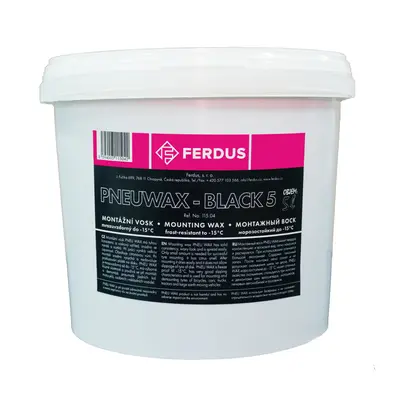 Montážní vosk, pasta Ferdus PNEU WAX - BLACK 5, černý, mrazuvzdorný, 5 litrů