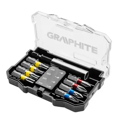 Sada bitů - křížové a torx, magnetický držák, 10 ks - Graphite