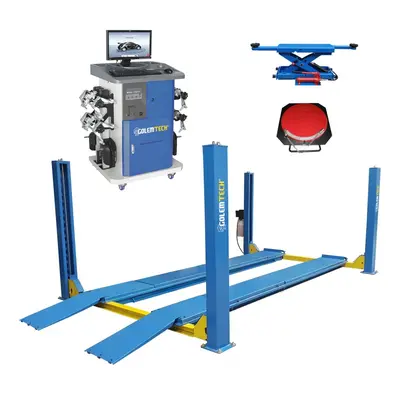 Set 5 ECONOMIC: Čtyřsloupový zvedák 5 t, přízdvih, geometrie G-818 - Golemtech