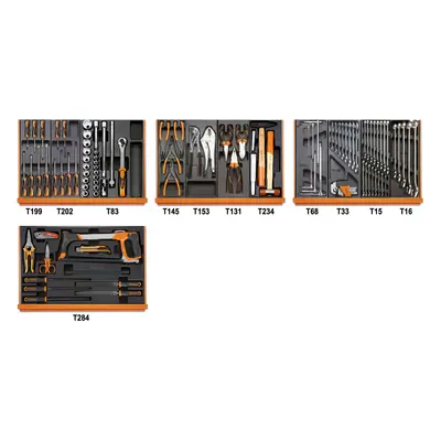 Sada modulů - 104 ks nářadí pro servis a údržbu, 4 plastové moduly - Beta Tools