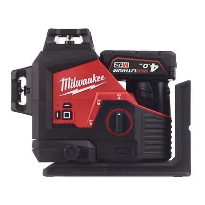 Laser 360° se zeleným paprskem a 3 rovinami, bateriový (4Ah) - Milwaukee M12 3PLKIT-401C