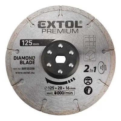 Řezný kotouč diamantový 125x20 mm, pro dvoukotoučovou pilu EX8893020 - EXTOL PREMIUM