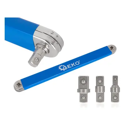 GEKO Prodlužovací ráčnový nástavec 390 mm s adaptéry 1/2", 1/4", 3/8"