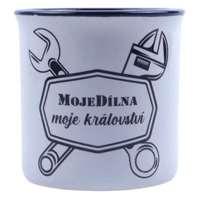 MDtools Hrníček "MojeDílna moje království", bílý, 240 ml