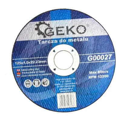 GEKO Řezný kotouč na kov 125 x 1 x 22,23 mm, balení 25 ks