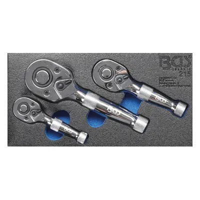 BGS technic Přepínací mini ráčny 1/4", 3/8", 1/2", sada 3 ks - BGS 215