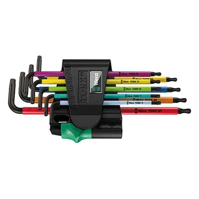 Wera 073599 Sada zástrčných klíčů 967 SPKL/9 TORX BO Multicolour, Blacklaser, 9d.