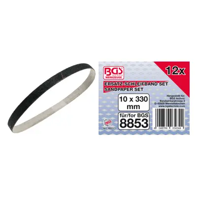 BGS Technic BGS 8853-1 Brusný pás 10x330 mm. Sada 12 ks, zrnitost 60-80-120