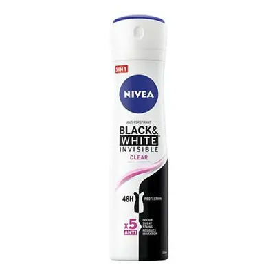 Nivea Antiperspirant ve spreji Invisible For Black & White Clear 150 ml