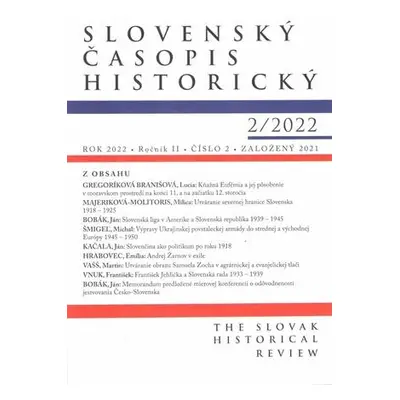 Slovenský časopis historický 2/2022