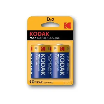 Baterie Kodak monočlánek D MAX alkalická 2 ks, blistr