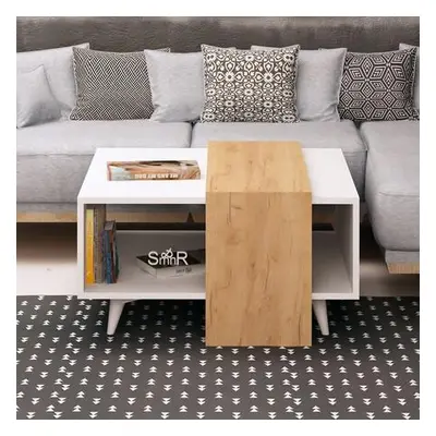 Hanah Home Coffee Table Dowel OakWhite