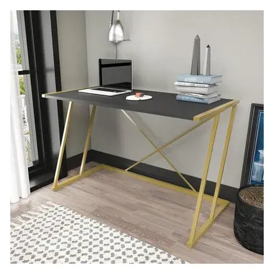 Hanah Home Study Desk Adelaide - Gold, Anthracite GoldAnthracite