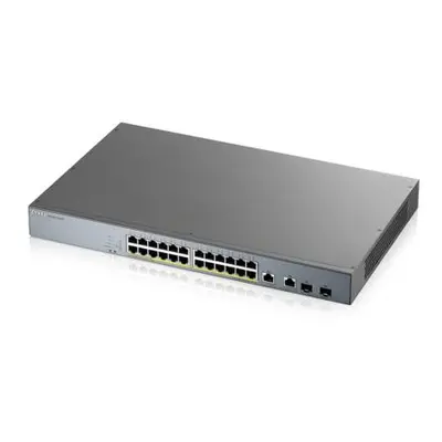 Zyxel GS1350-26HP 26 Port smart managed CCTV PoE switch, long range, 375W, 24x GbE, 2x combo RJ4