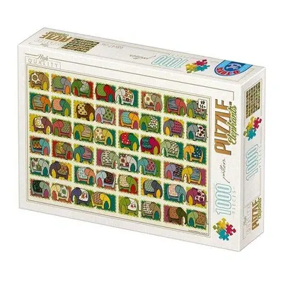 D-TOYS Puzzle Vzorník: Sloni 1000 dílků