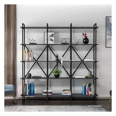 Hanah Home Bookshelf Elston 1800 4 Black/Anthracite