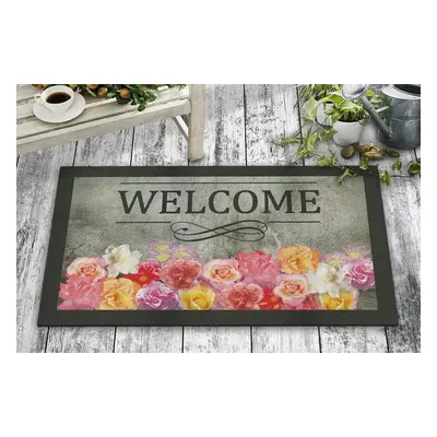 Aberto Design Pvc Doormat Colorful Roses Multicolor