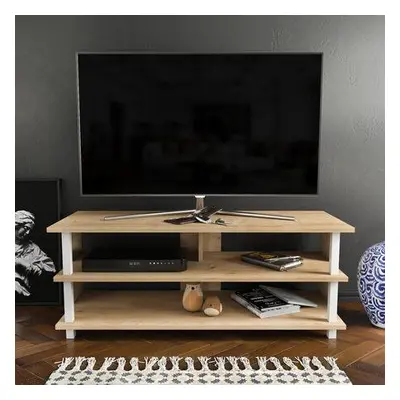 Hanah Home TV Stand Pueblo - White, Oak WhiteOak